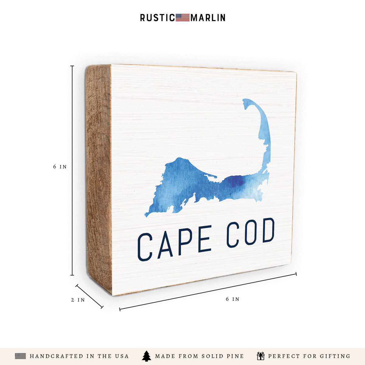 Watercolor Cape Cod Block Sign