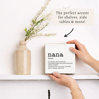 Nana Definition Block Sign