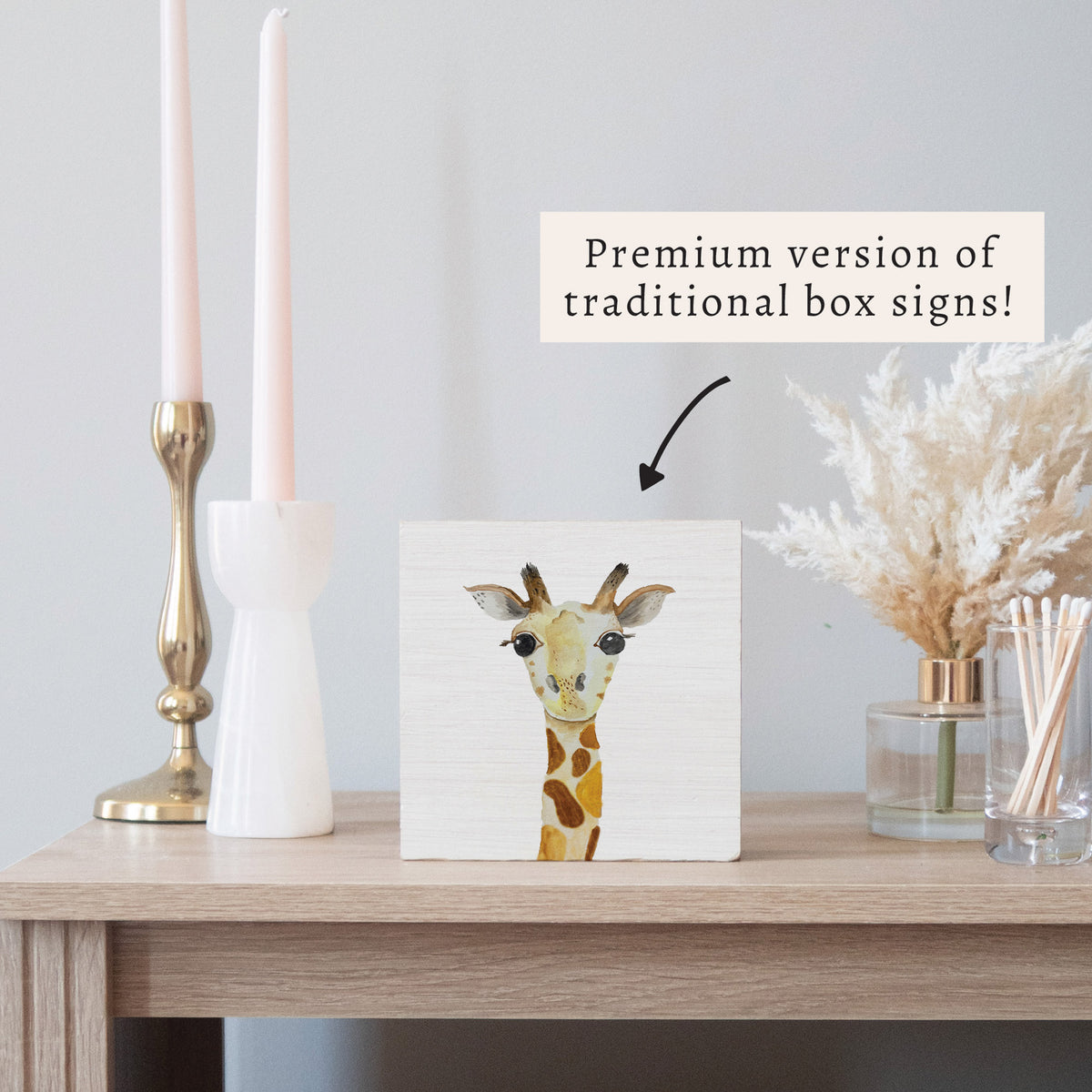 Giraffe Block Sign
