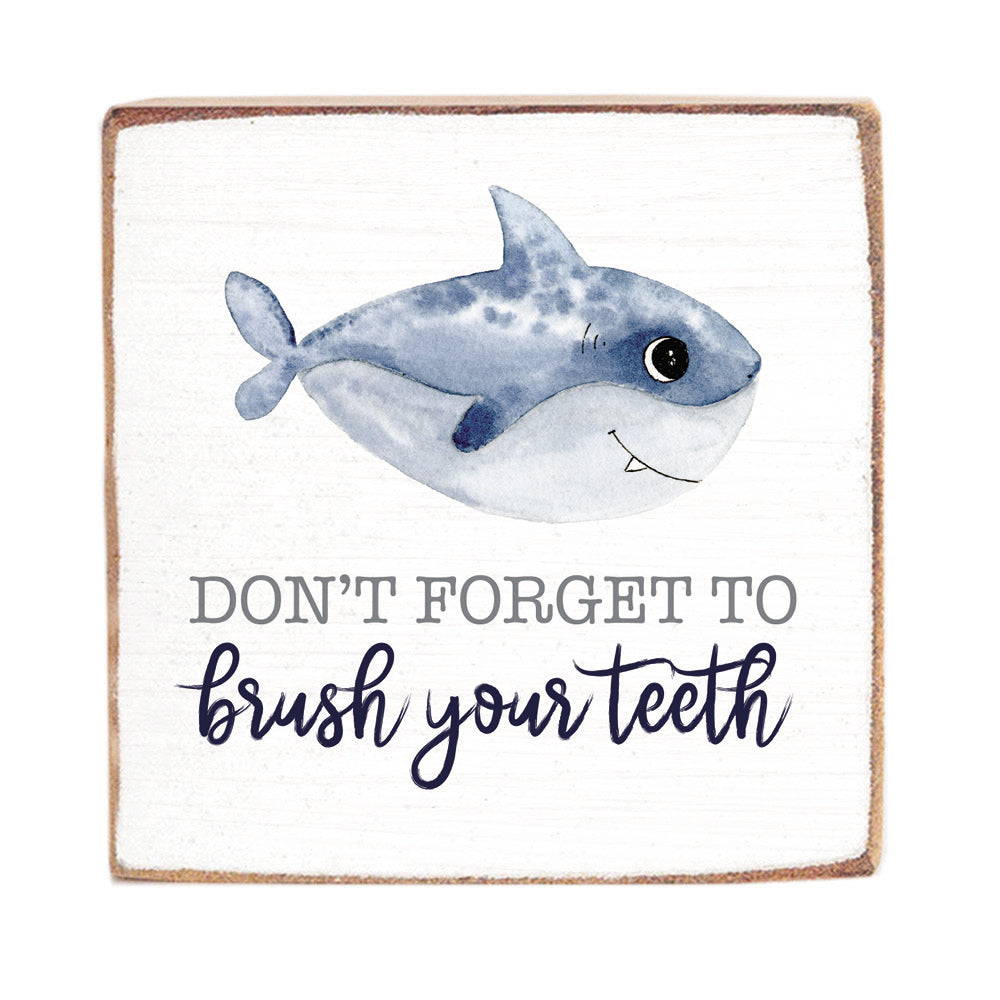 Brush Your Teeth Square Block Sign