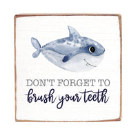Brush Your Teeth Square Block Sign