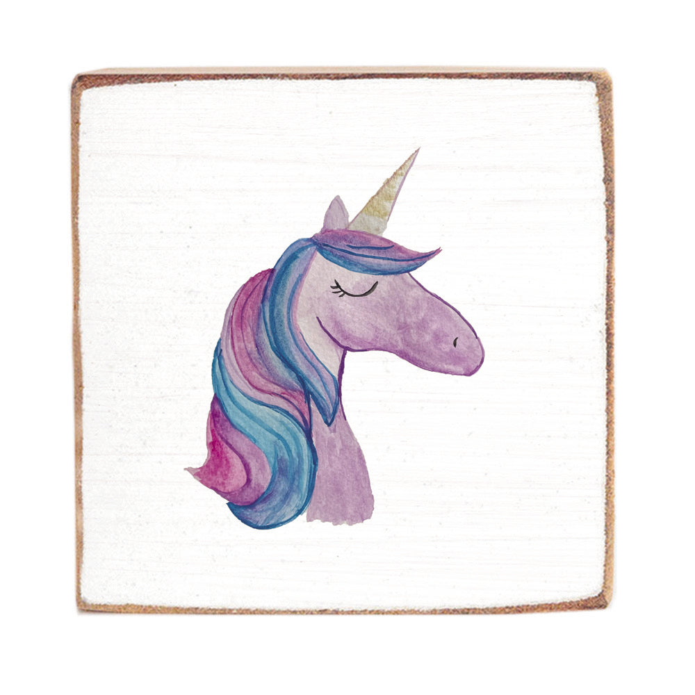 Unicorn Square Block Sign