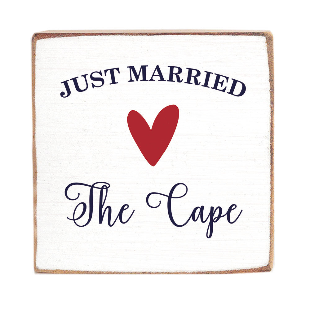 Just Married Decorative Wooden Block