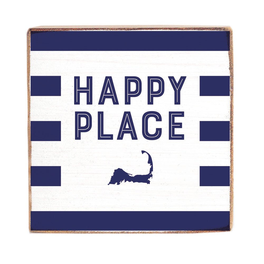Happy Place Decorative Wooden Block