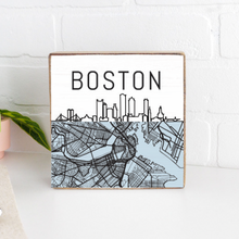 Load image into Gallery viewer, Boston City Map Decorative Wooden Block

