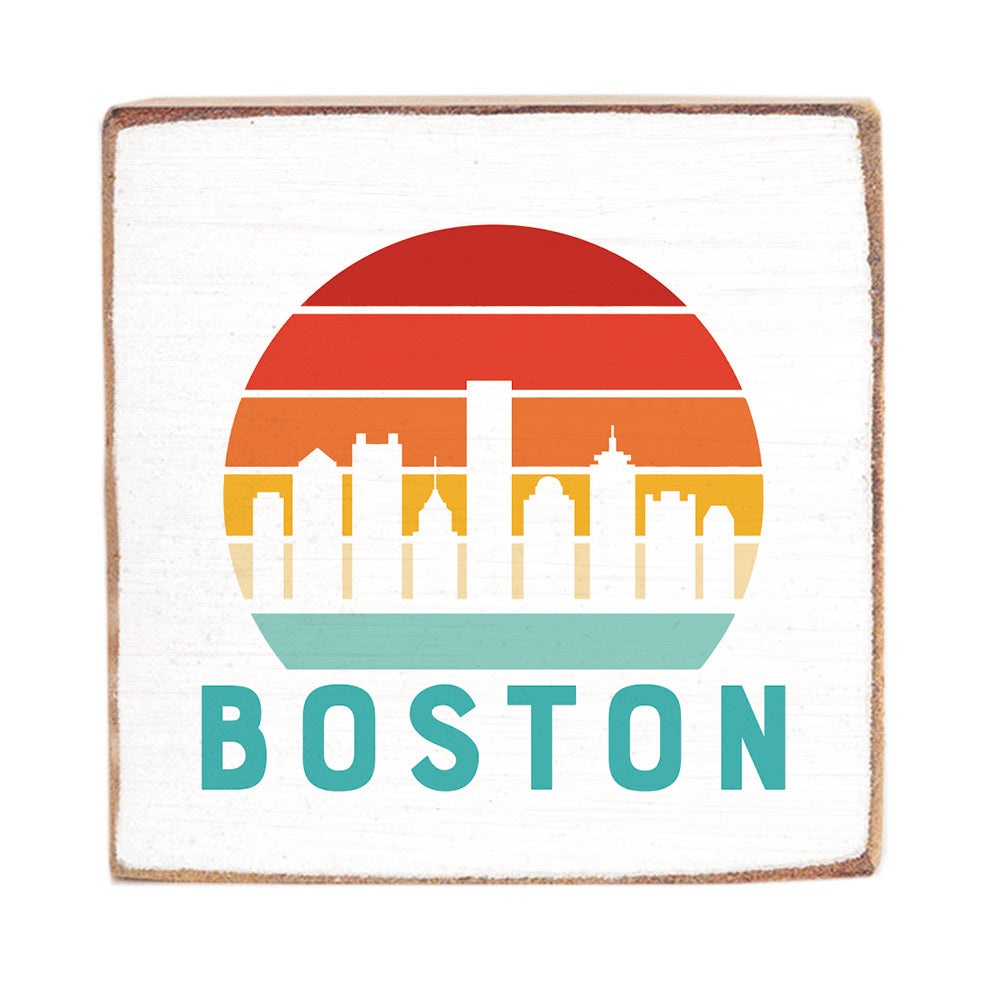 Boston Sunset Wood Block