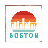 Boston Sunset Wood Block