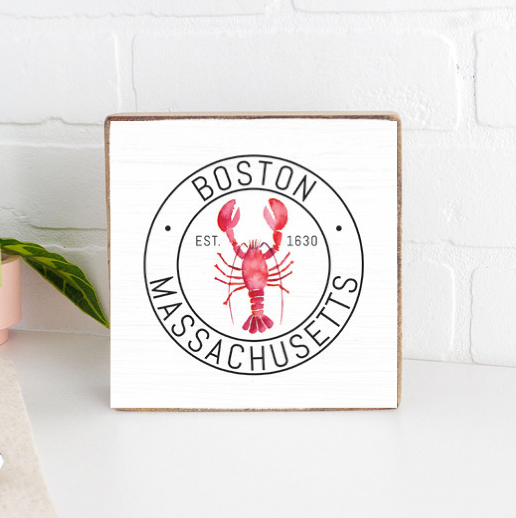 Boston Lobster Decorative Wooden Block