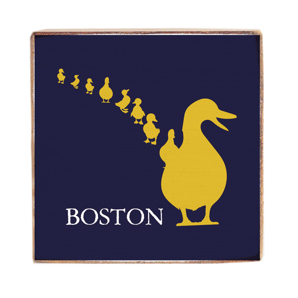 Boston Ducklings Square Block Sign