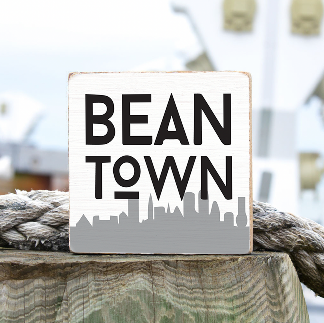 Bean Town Decorative Wooden Block