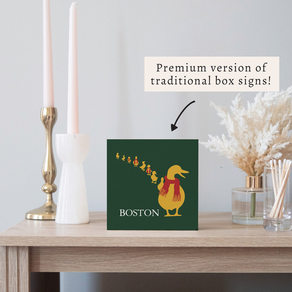 Boston Holiday Ducklings Block Sign