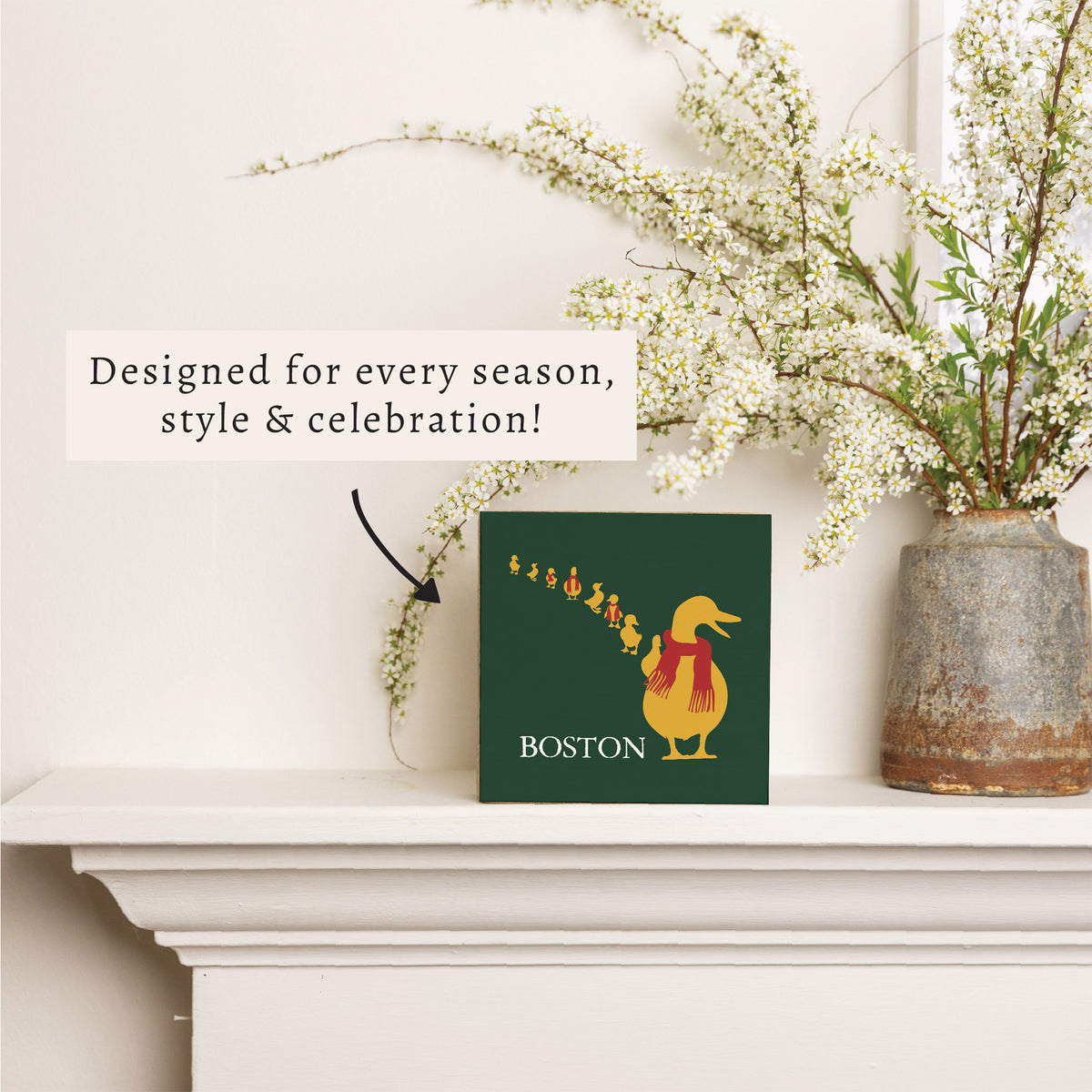 Boston Holiday Ducklings Block Sign