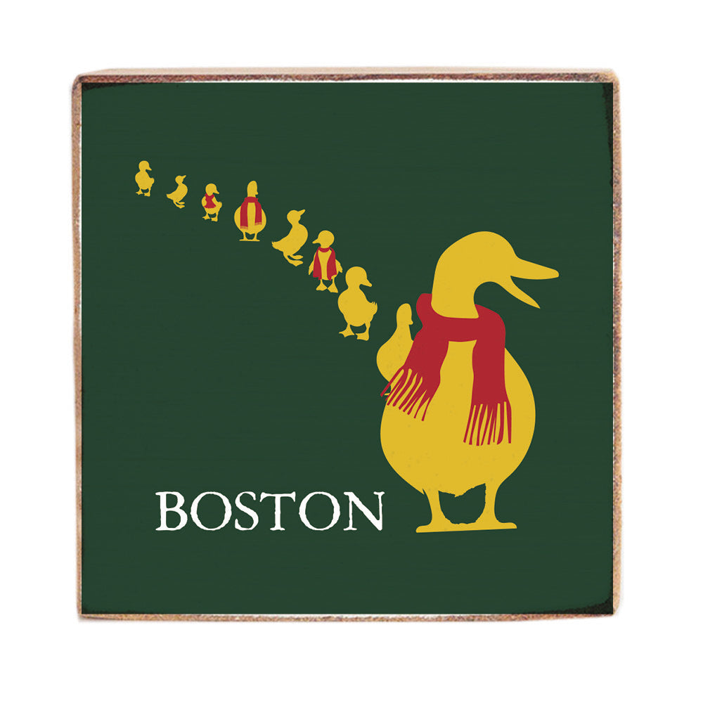 Boston Holiday Ducklings Square Block Sign