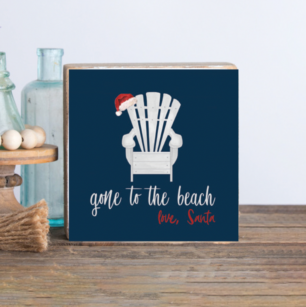 Gone To The Beach Decorative Wooden Block