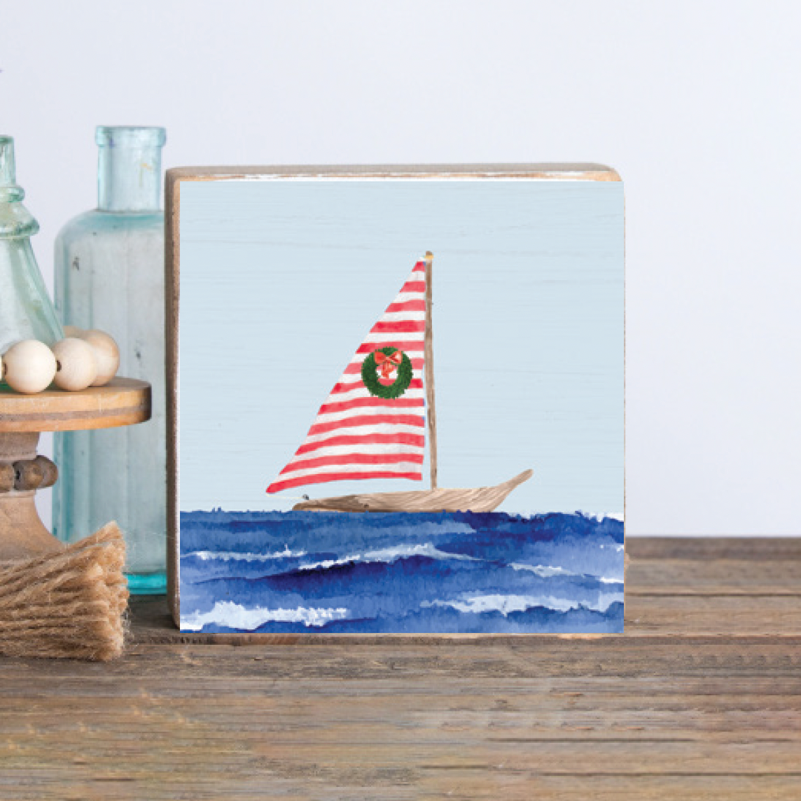 Seas & Greetings Decorative Wooden Block