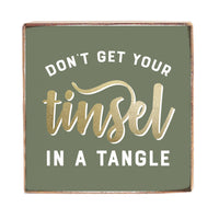 Tinsel Decorative Wooden Block