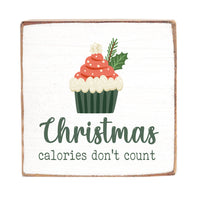 Christmas Calories Wood Block