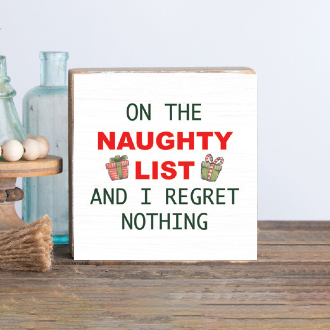 The Holiday Aisle® Naughty List Wood Block