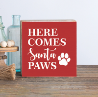 Santa Paws Wood Block