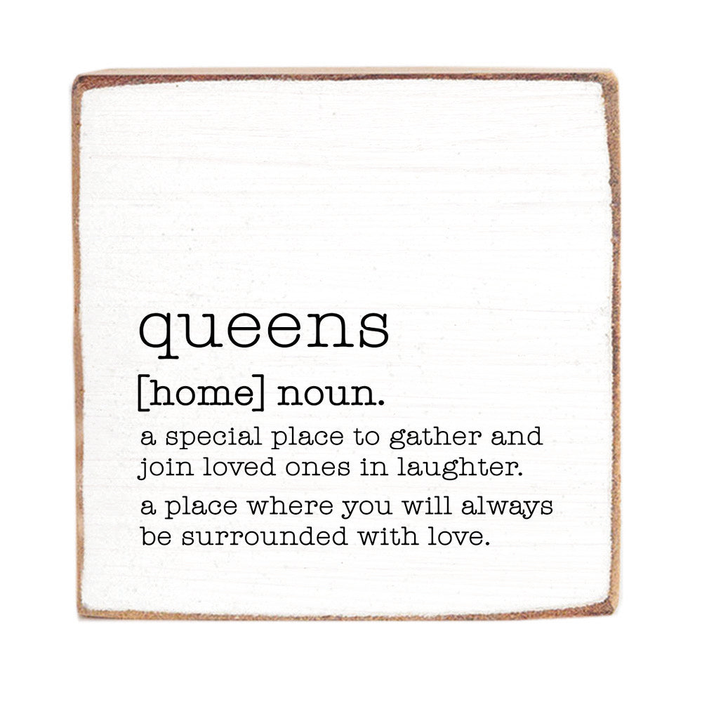 Queens Definition Decorative Wooden Block