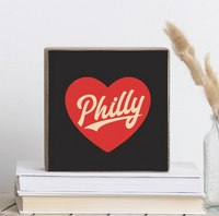 Philly Heart Decorative Wooden Block