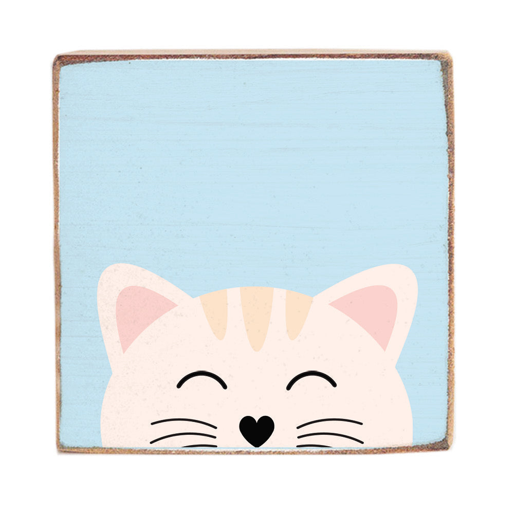 Cat Wood Block