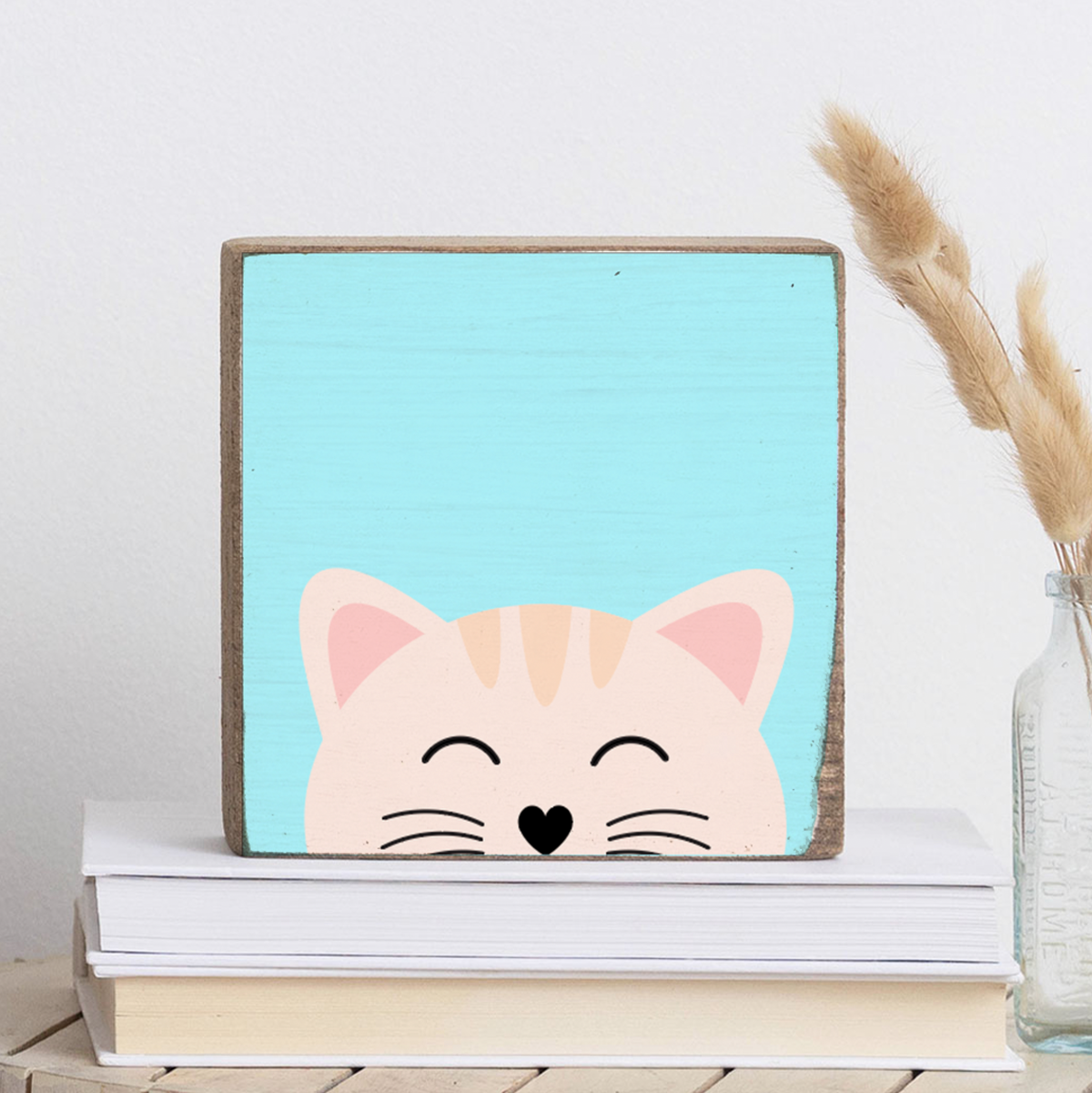 Cat Decorative Wooden Block