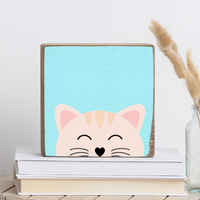 Cat Wood Block