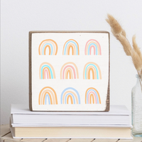Pastel Rainbow Wood Block