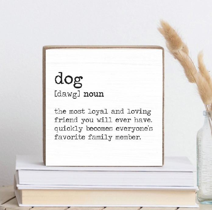 Dog Definition Decorative Wooden Block