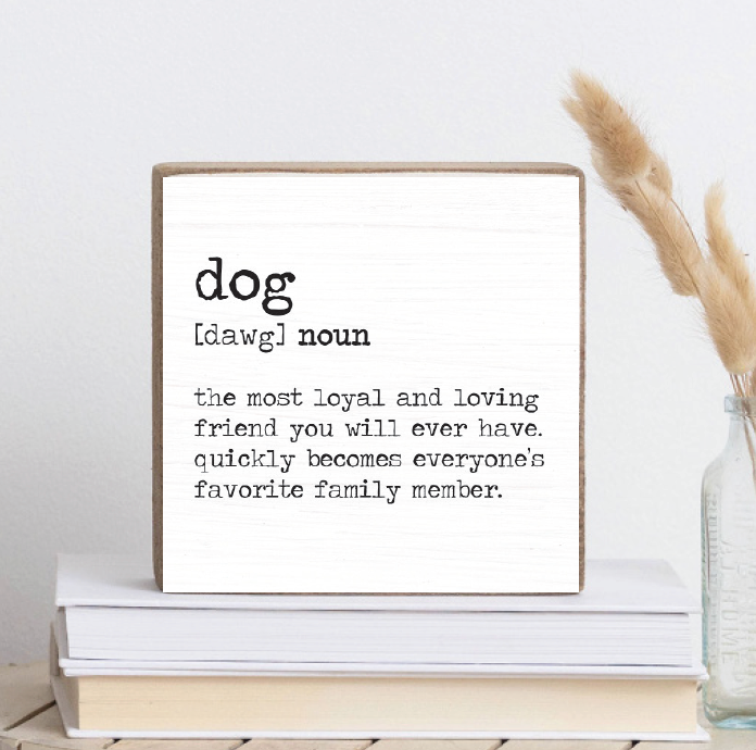 Dog Description Wood Block