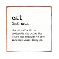 Cat Description Wood Block