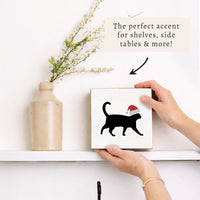 Santa Cat Block Sign