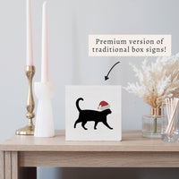 Santa Cat Block Sign