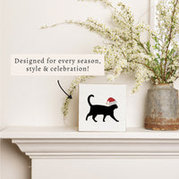 Santa Cat Block Sign
