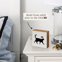 Santa Cat Block Sign