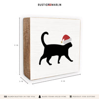 Santa Cat Block Sign