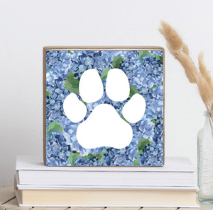 Hydrangea Paw Wood Block