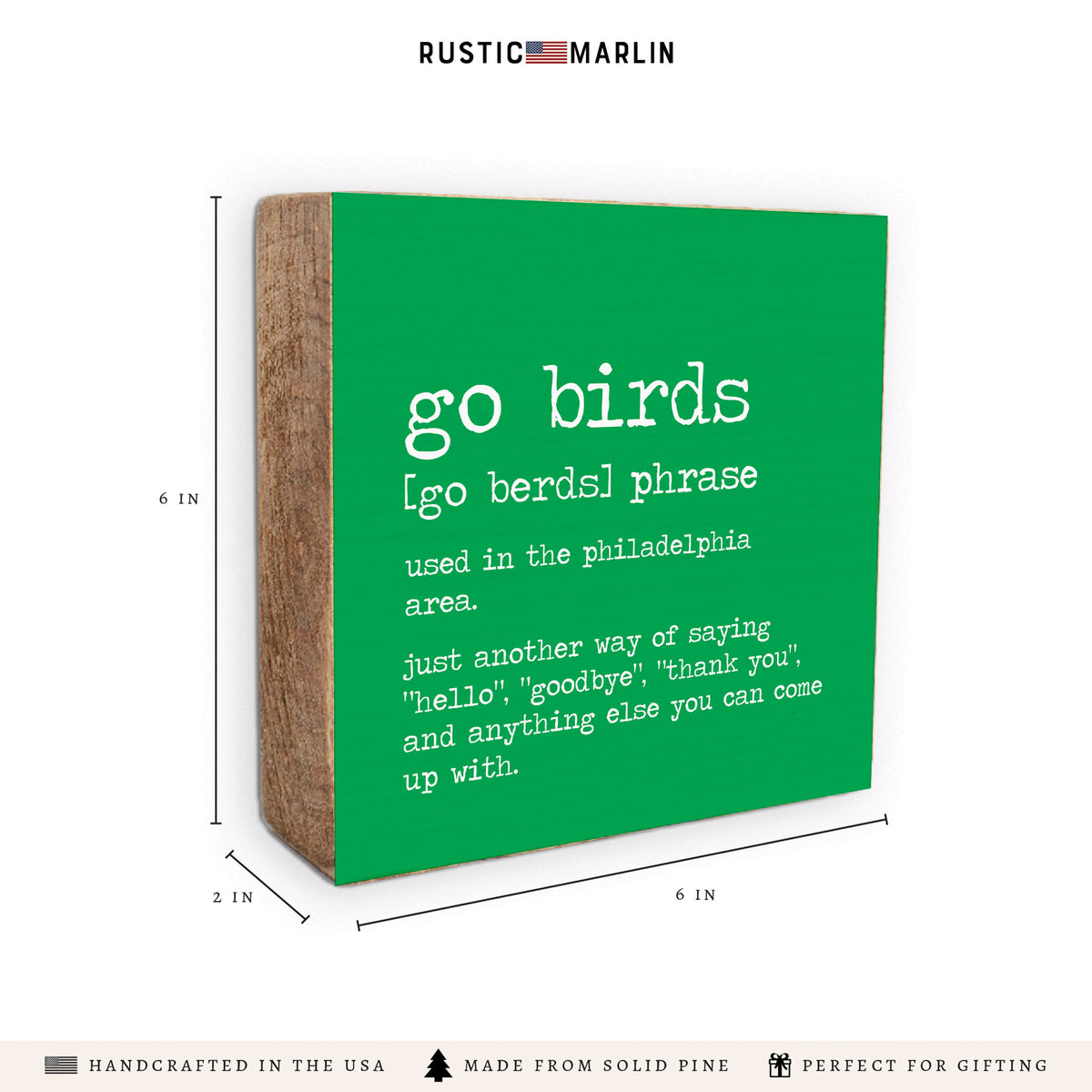 Philly Go Birds Definition Block Sign