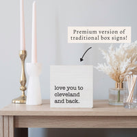 Love You To Cleveland Block Sign