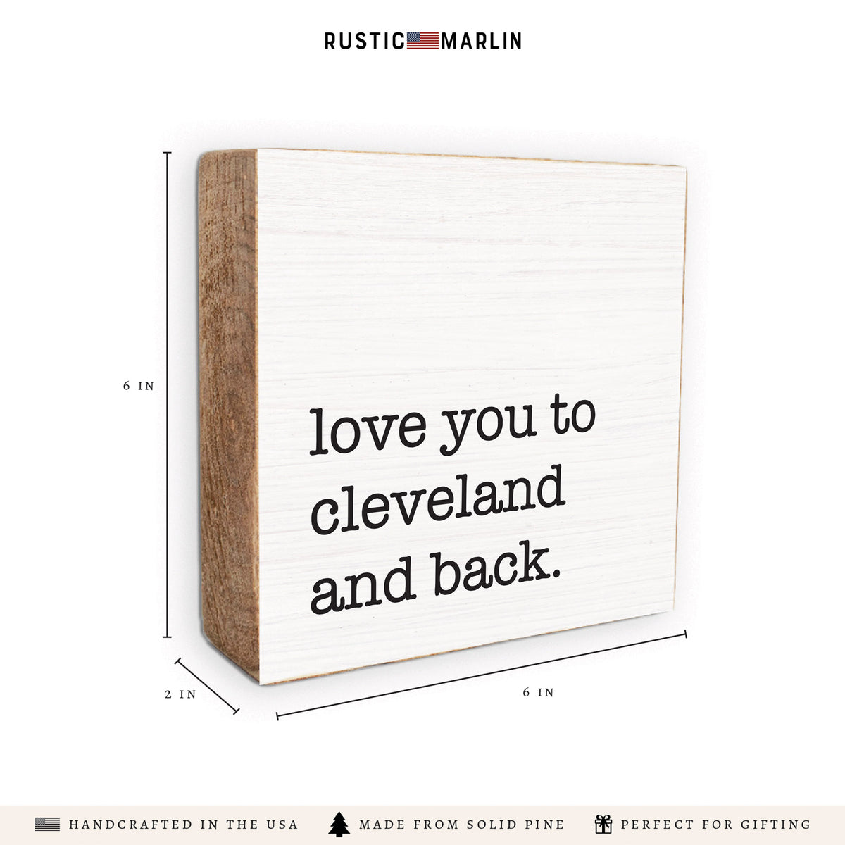 Love You To Cleveland Block Sign