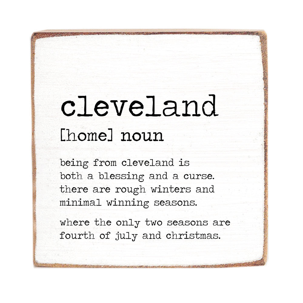 Cleveland Definition Square Block Sign