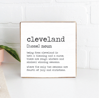 Cleveland Definition Square Block Sign