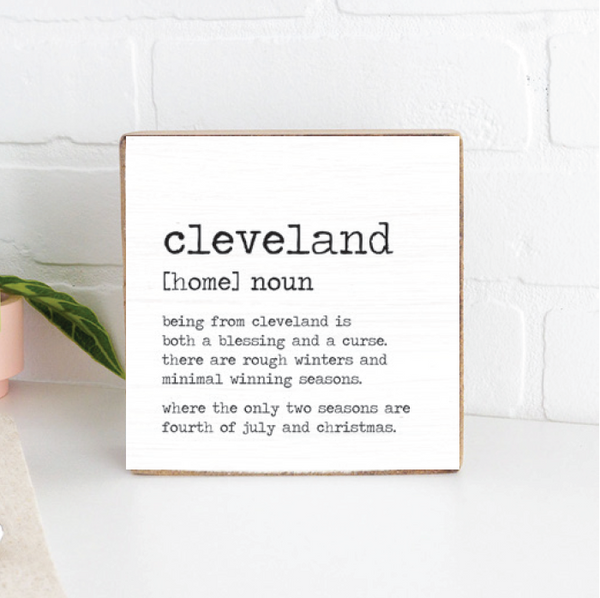 Cleveland Definition Block Sign