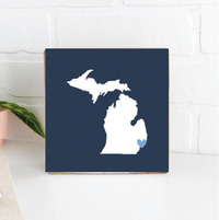 Detroit Map Square Block Sign