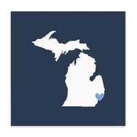 Michigan Detroit Heart Block Sign