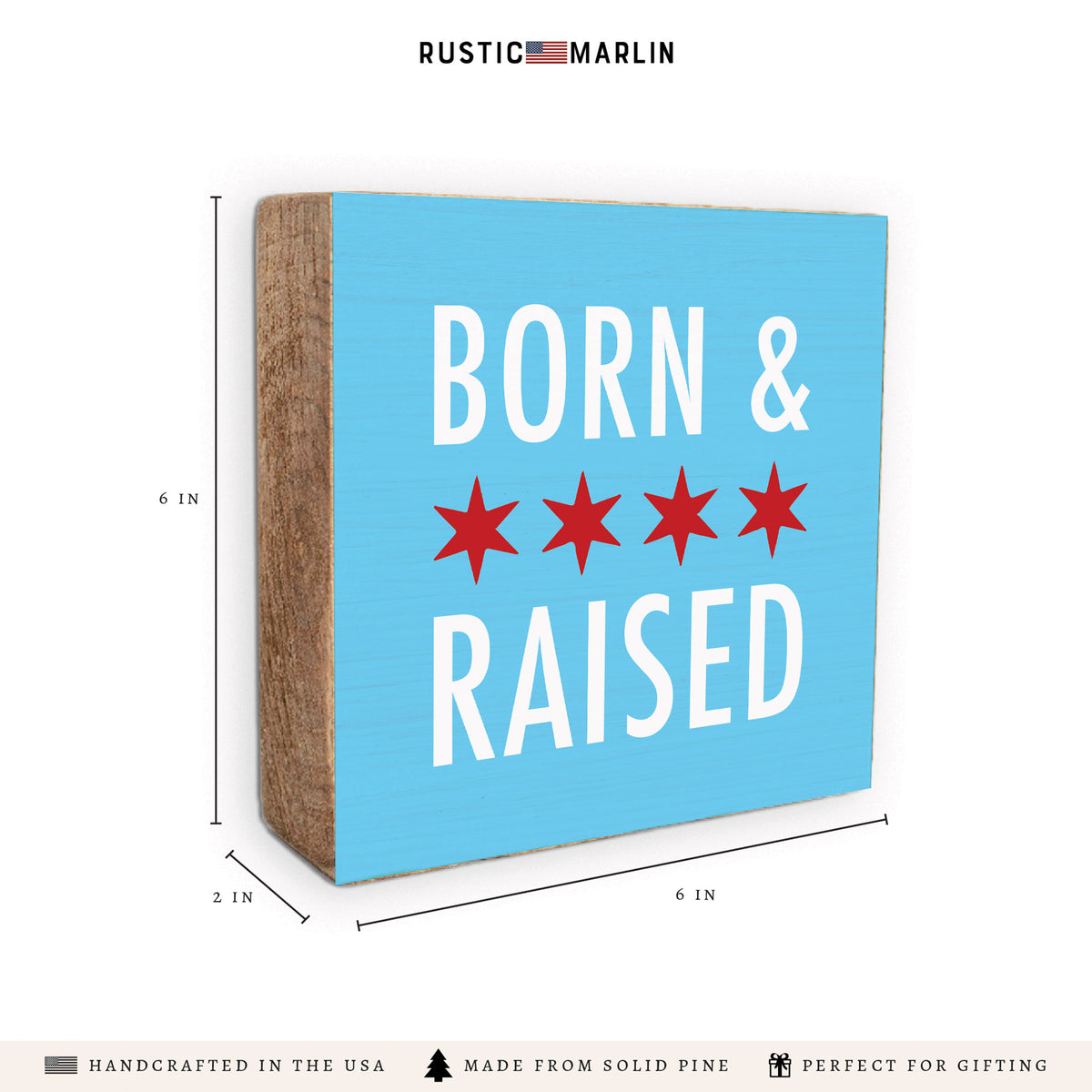 Chicago Born And Raised Block Sign