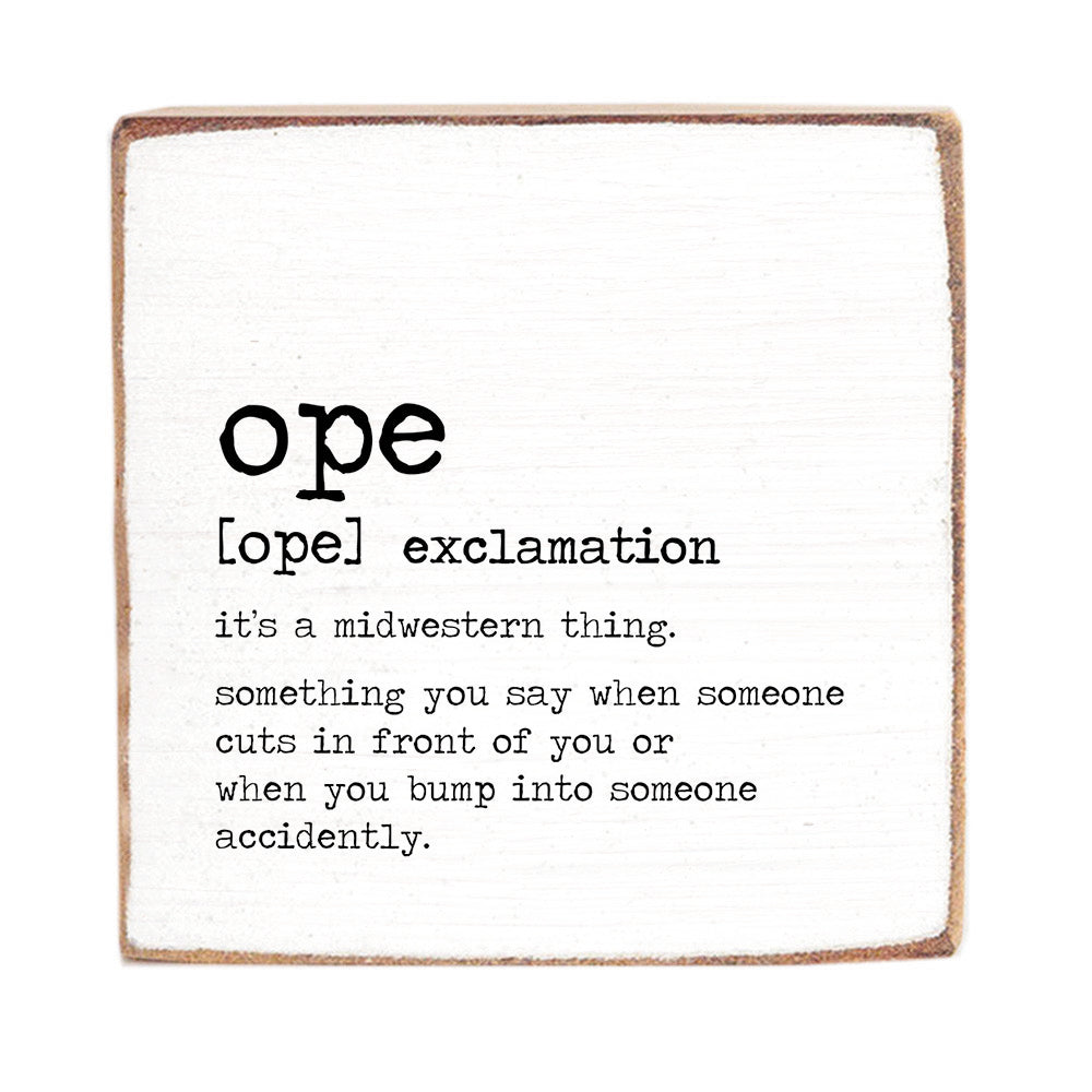 Ope Definition Square Block Sign