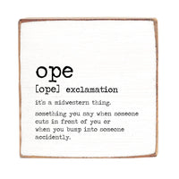 Ope Definition Square Block Sign