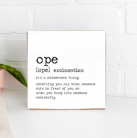 Ope Definition Square Block Sign